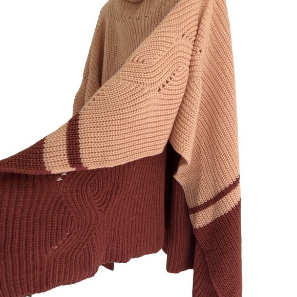 Save The Ocean Apparel Co Poncho Turtleneck Knit Sweater One Size - Picture 2 of 5